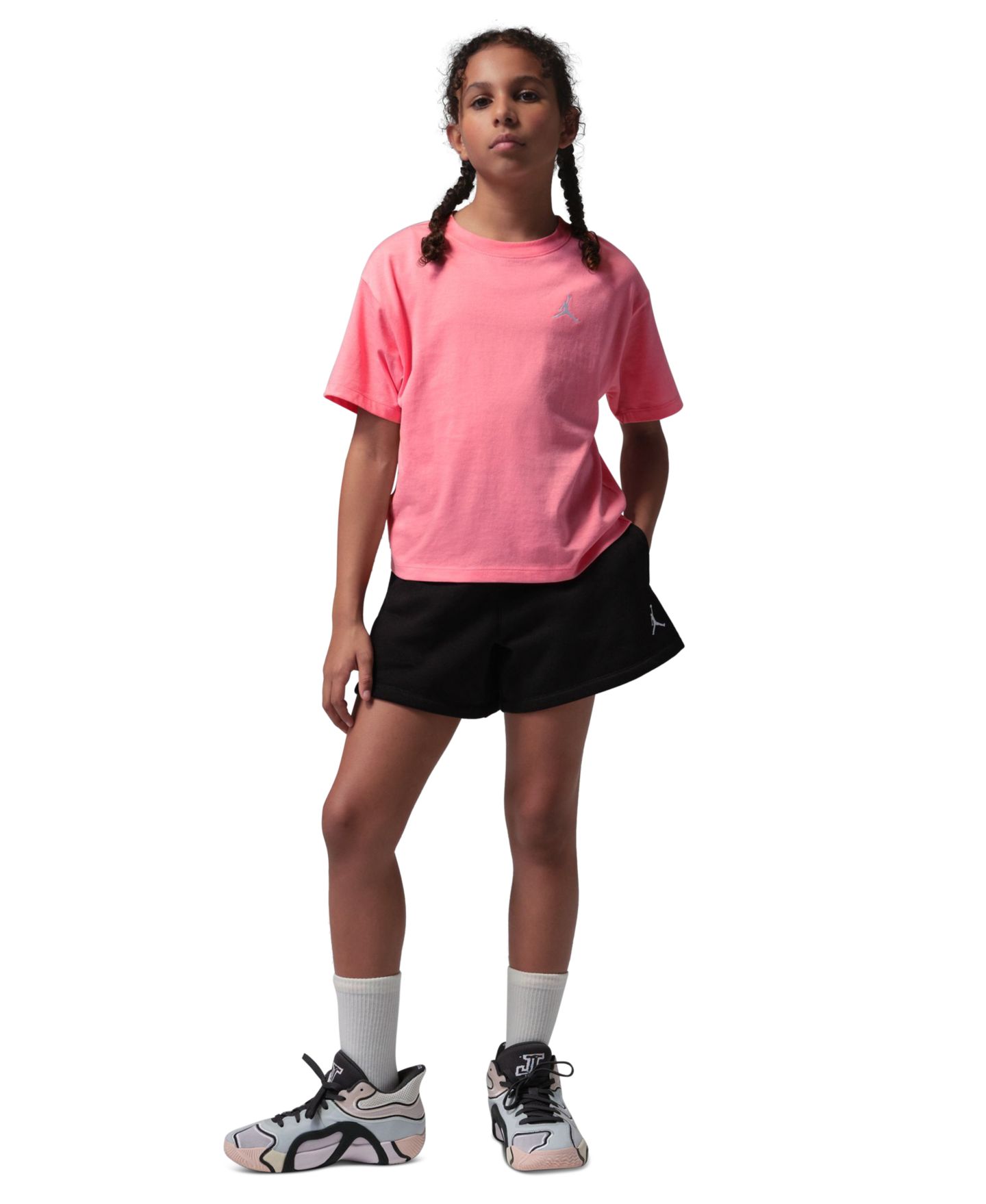Футболка Jordan Brooklyn Essentials T-Shirt для девочек, цвет: Розовый — фото 2