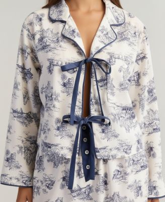 Women's Printed Button-Up Pajama Set