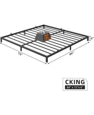6" California King Metal Platform Bed Frame, Heavy-Duty Steel Slats, Non-Slip Support, Underbed Storage Space, Noise-Free