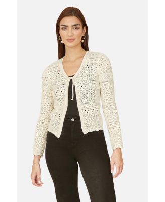 Women's Crochet Tie Front Cardigan