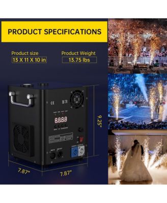 700W Pro Cold Spark Machine with 13ft Adjustable Height, Wireless/DMX Control for Large Events