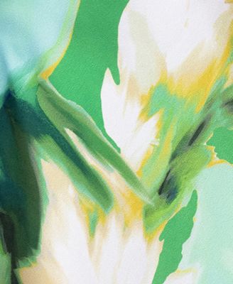 Women's V-Neck Printed Ball Gown