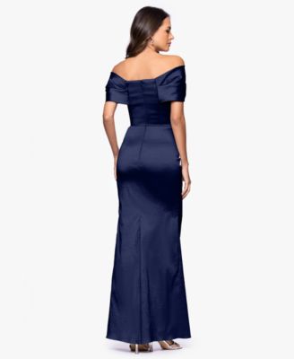 Women's Off-The-Shoulder Ruched Long Gown
