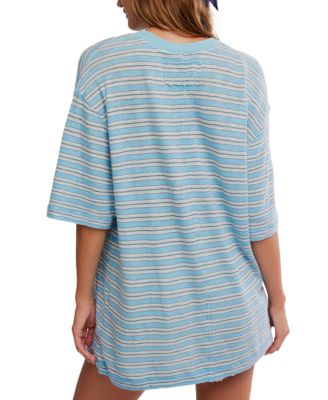 Women's Stripe Pocket Crew Neck T-Shirt