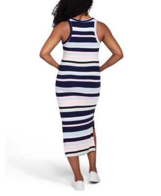Maternity Motherhood Crew Neck Sleeveless Racerback Midi Dress