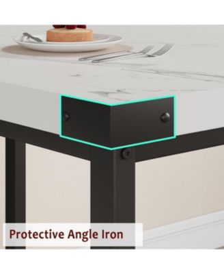 Extendable Dining Table Set for 4-6 Rectangle Large Extendable Kitchen Table with 2 Upholstered Benches