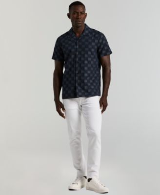 Men's Camp Collar Clipped Dobby Shirt