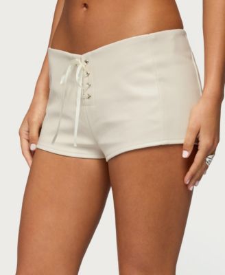Women's Wilde Lace Up Faux Leather Shorts