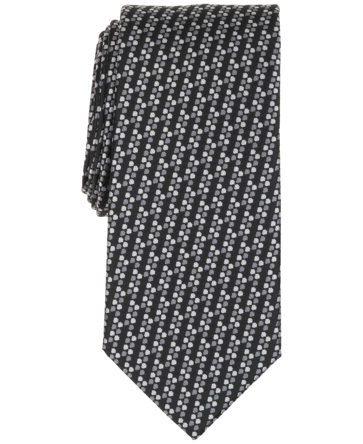 Мужской галстук Perry Ellis Mackey в горошек, цвет: Чёрный — фото 1