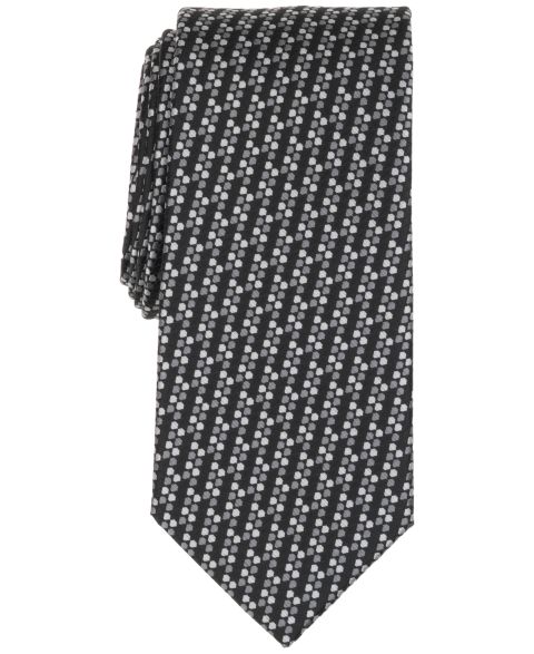 Мужской галстук Perry Ellis Mackey в горошек, цвет: Чёрный