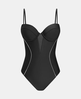 Women's Underwire Cups Adjustable Straps One-Piece Swimsuit