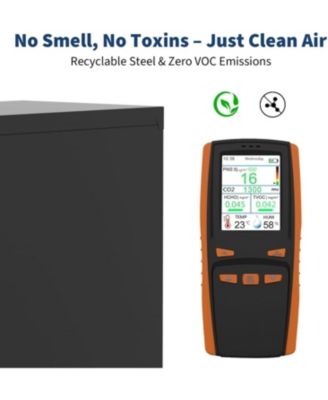 Heavy-Duty Floating Garage Wall Cabinet with Lock & Adjustable Shelves Steel Storage Organizer for Workshop, Warehouse