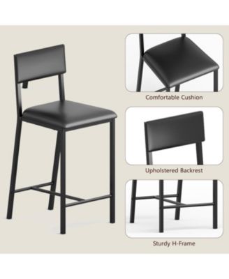 Dining Table Set for 2 Counter Height Table with 2 Upholstered Chairs and Storage Shelves Bistro Table and Chair Set of 2 Kitchen Table Set