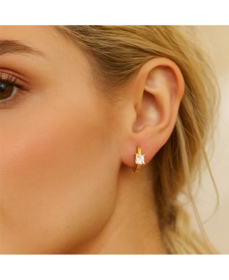 Lila Square-Cut Huggie Hoop Earrings