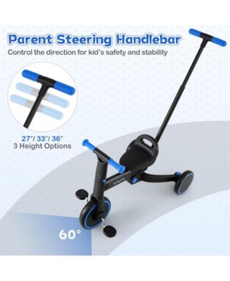 4-in-1 Foldable Toddler Tricycle with Push Handle with Adjustable Seat