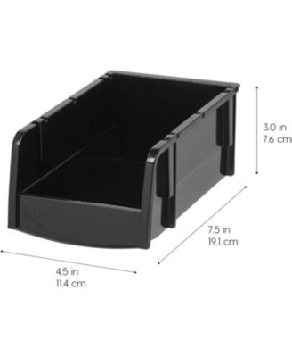 USA Stackable Bins, Plastic Front Shelf Bin Storage Organizer, Craft Supplies, Small Parts, Nuts and Bolts, 8Pk