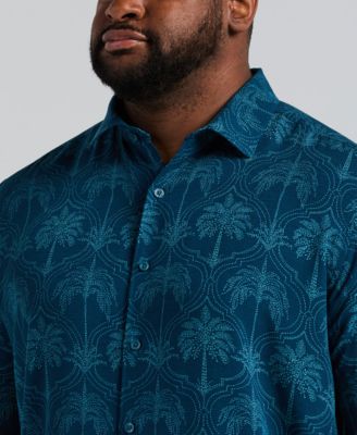 Men's Big & Tall Medallion Palm Print Shirt