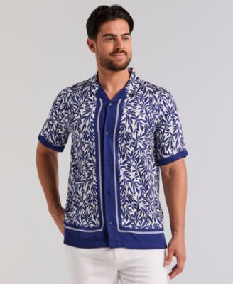 Men's Twill Leaf Print Shirt