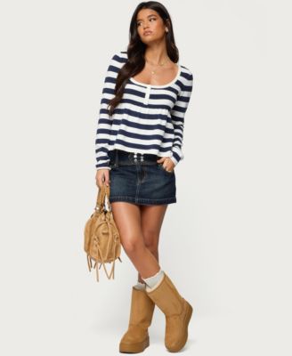 Women's Lockie Striped Knit Babydoll Top