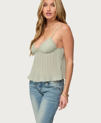 Women's Rhian Lacey Pleated Babydoll Top