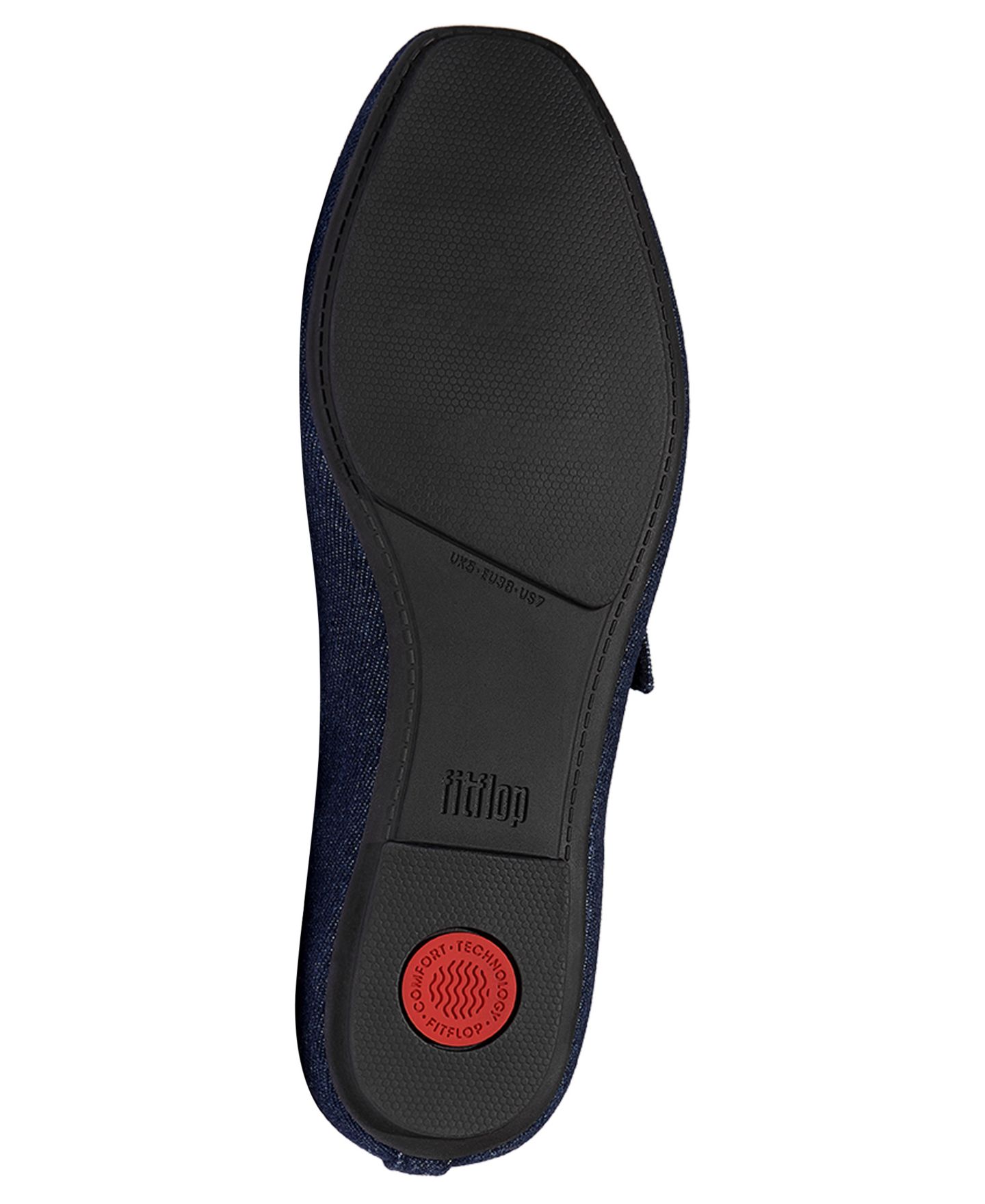Женские джинсовые туфли Мэри Джейн FitFlop Delicato, цвет: Тёмный джинсовый — фото 4