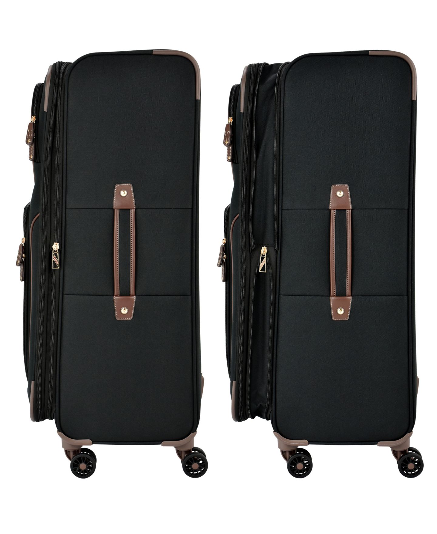 Чемодан London Fog Nottingham Small Carry-On Softside Expandable Spinner, цвет: Чёрный каштановый — фото 6