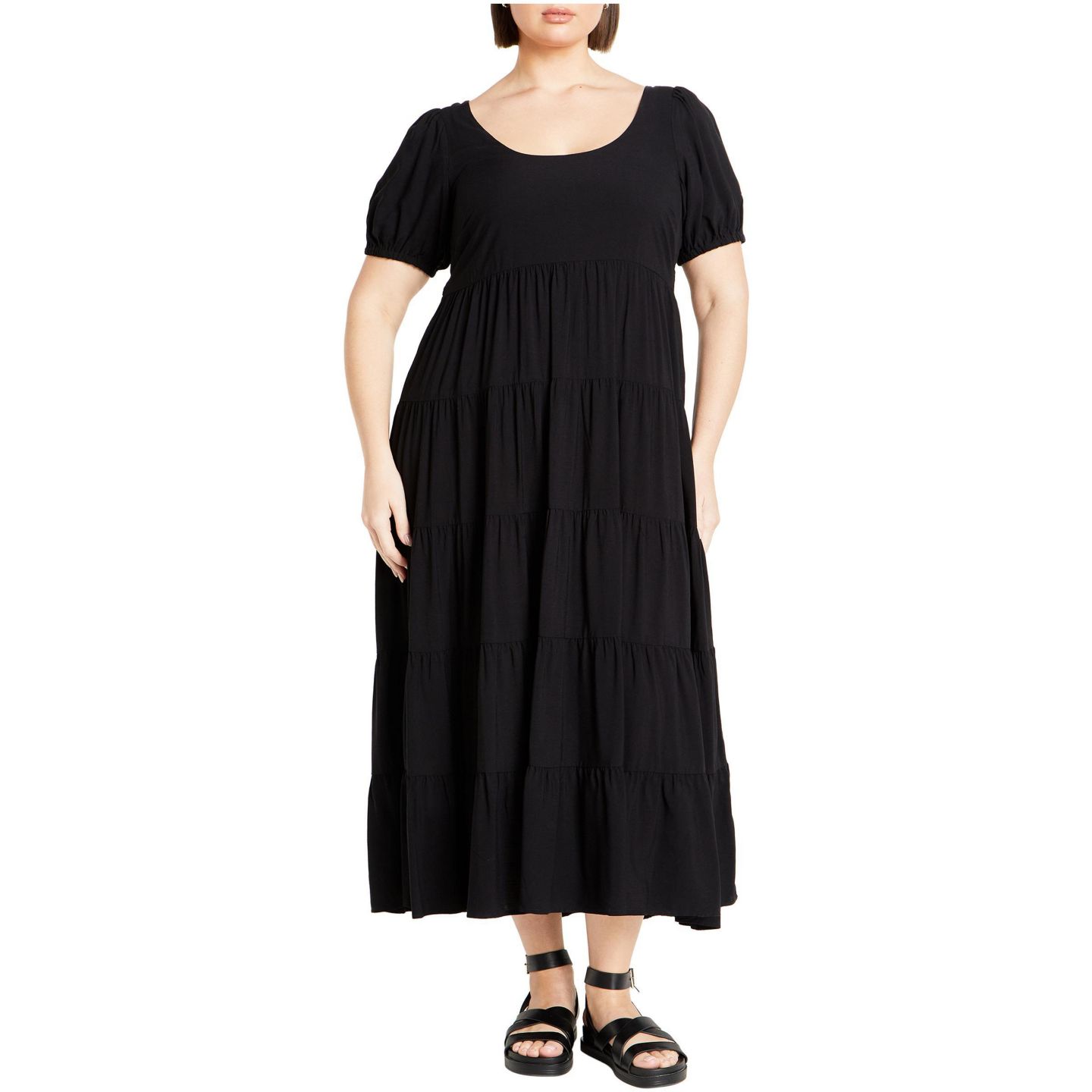 Женское платье CITY CHIC Plus Size Mila Plain, цвет: Чёрный — фото 1