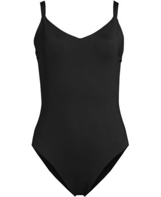 Women's V-Neck High Leg Strappy Back One Piece