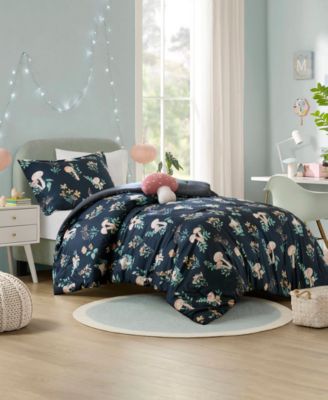 Gwen Mushroom Garden Floral 3-Pc. Comforter Set, Twin/Twin XL