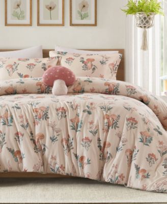Gwen Mushroom Garden Floral 4-Pc. Comforter Set, Full/Queen