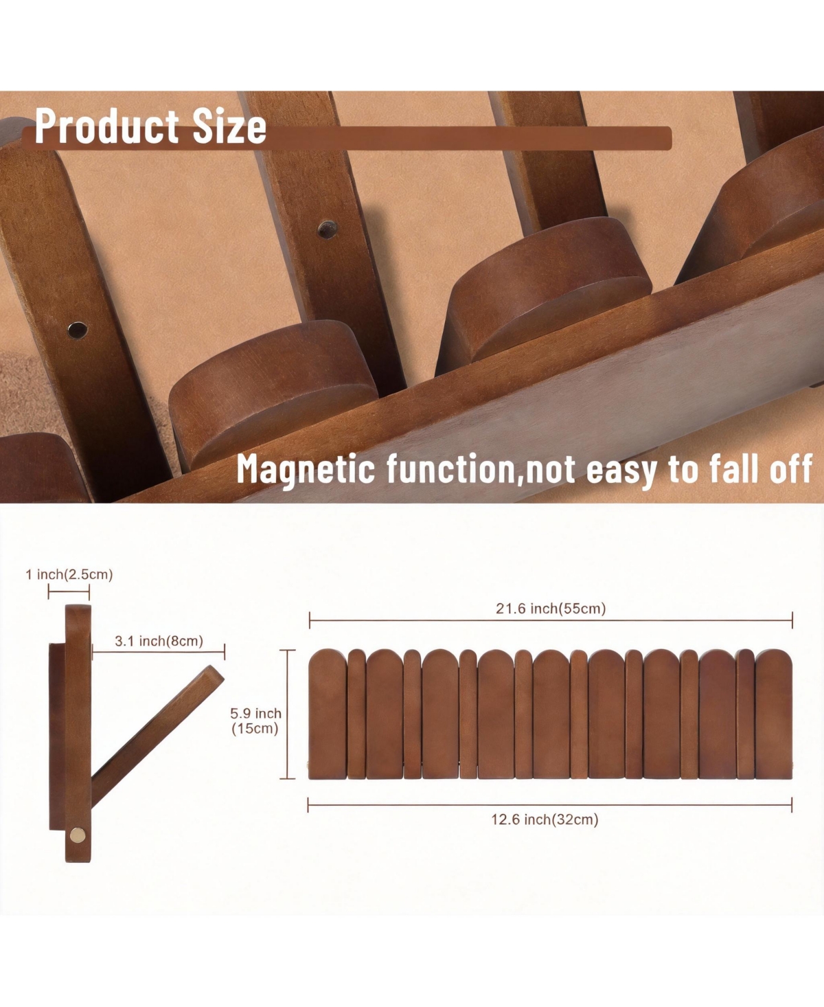 Yigii Elegant Magnetic Coat Rack for Entryway, Hallway, and Bathroom