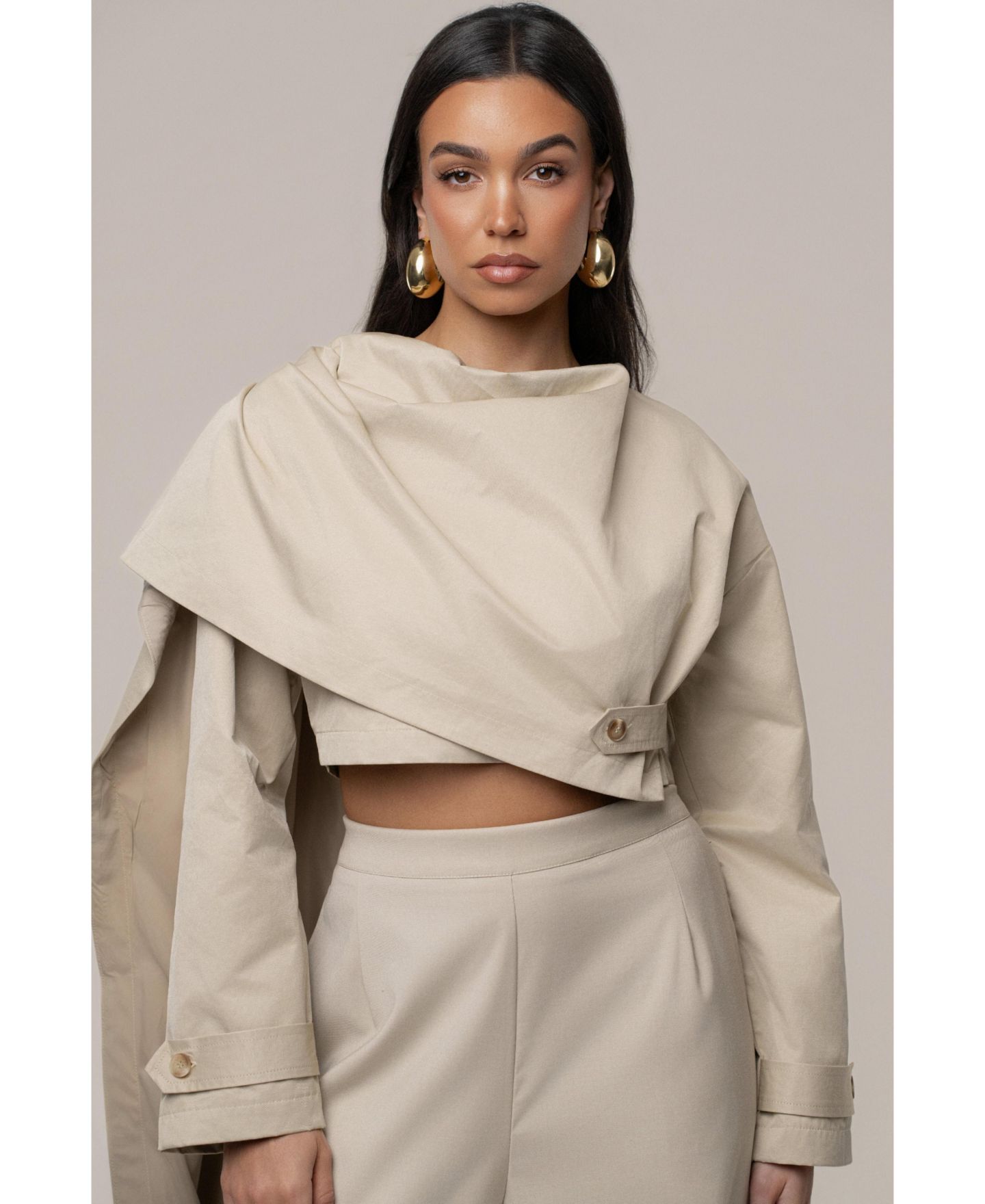 Женская куртка JLUXLABEL Next Level Cape, цвет: Бежевый — фото 5
