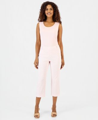 Women's Printed Pull-On Capri Pants