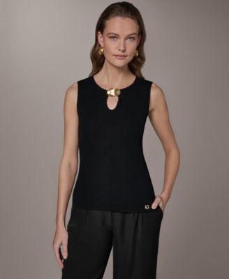 Women's Sleeveless Keyhole Sweater