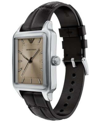 Men's Quartz Three-Hand Brown Leather Watch, 36mm