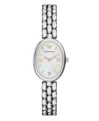 Women's Quartz Two-Hand Silver Stainless Steel Watch, 28mm