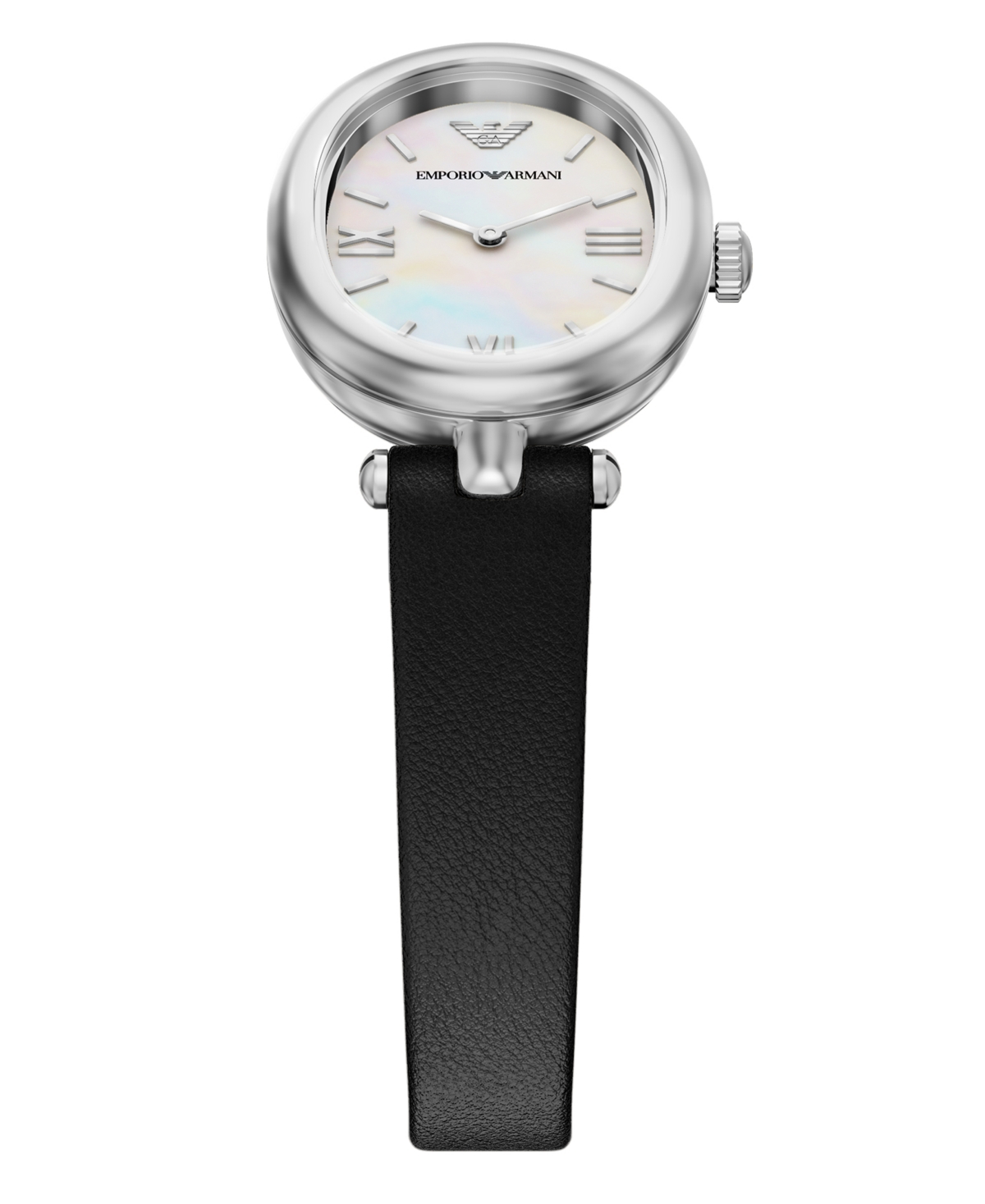 Emporio Armani Women's Quartz Two-Hand Black Leather Watch, 28mm