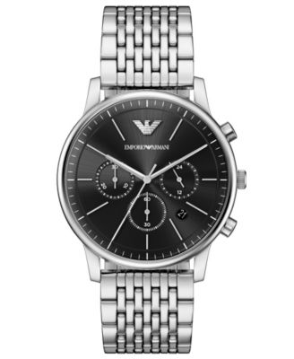 Men's Quartz Chronograph Silver Stainless Steel Watch, 42mm