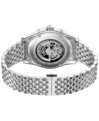 Men's Automatic Three-Hand Silver Stainless Steel Watch, 43mm