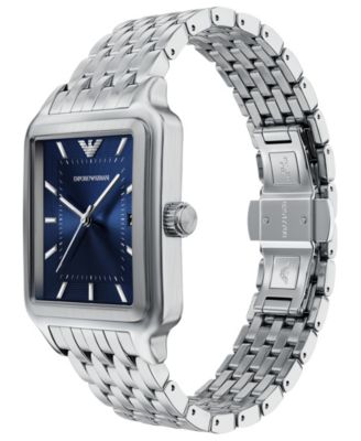 Men's Quartz Three-Hand Silver Stainless Steel Watch, 36mm