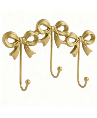 Cast Iron Bow Wall Hooks - Elegant Decor for Entryways & Living Spaces