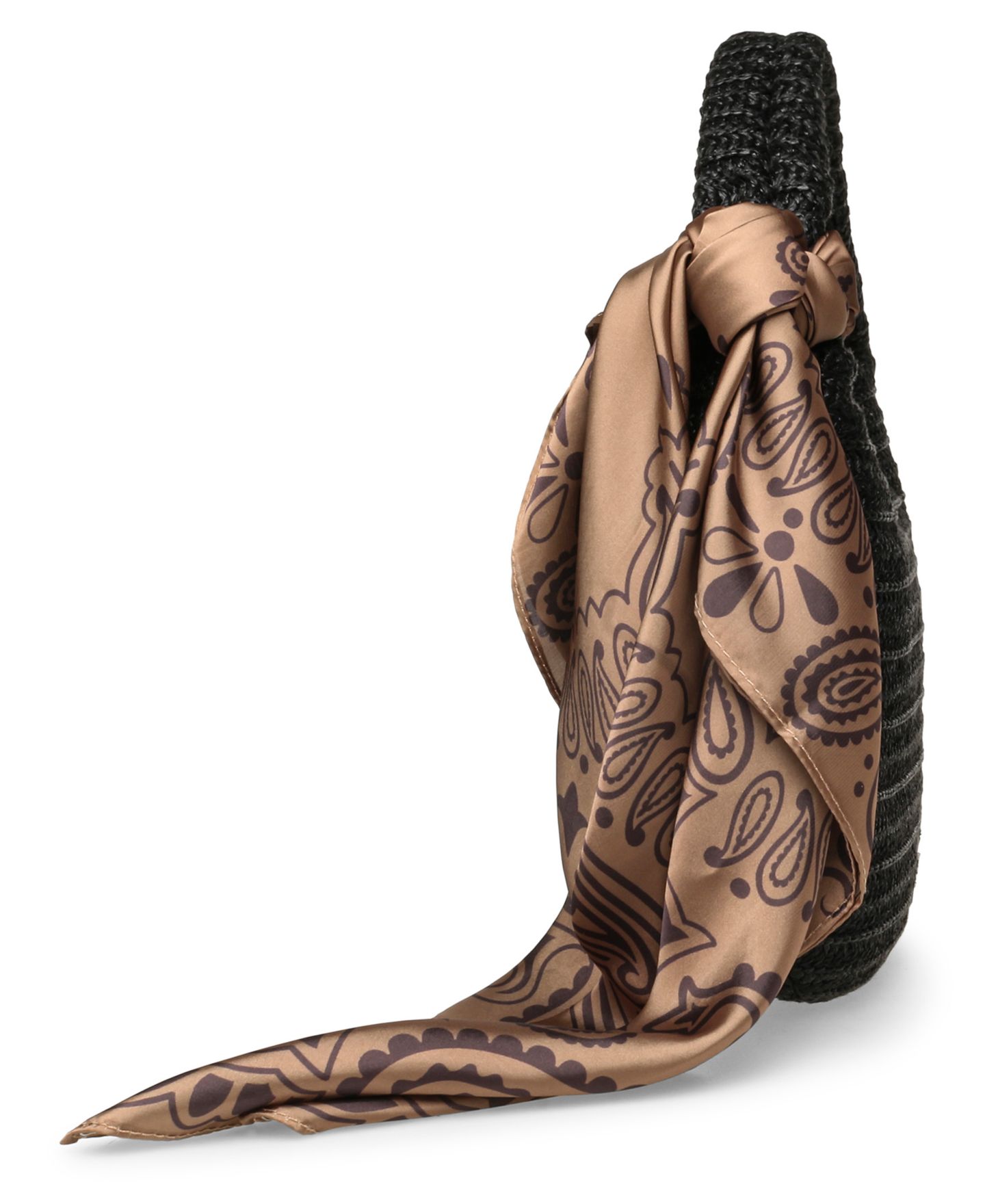 Женская сумка Steve Madden Bdaena Scarf Straw Hobo, цвет: Чёрный — фото 6