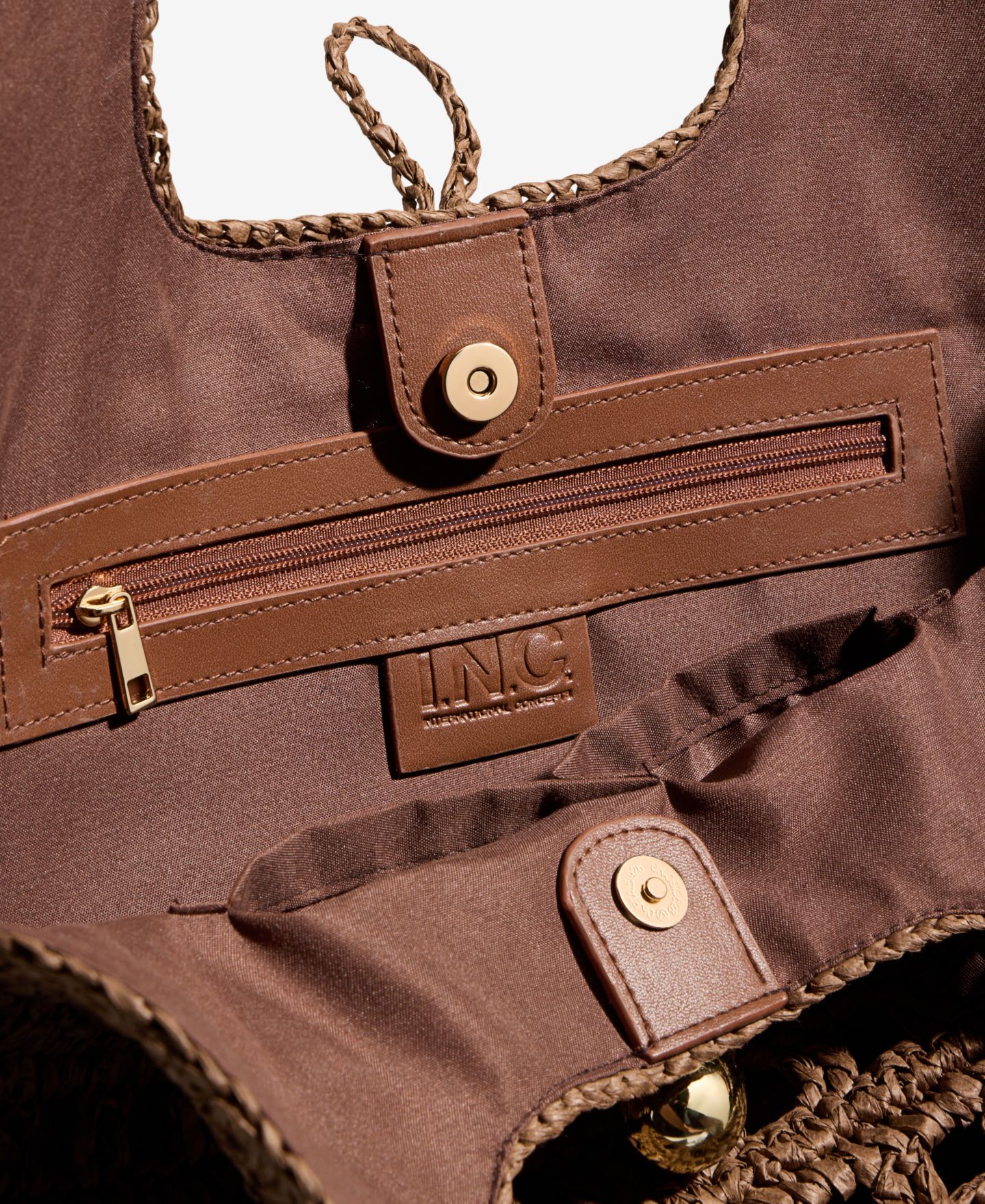 Женская сумка I.N.C. International Concepts Fringe Trim Straw Tote, цвет: Коричневый — фото 5