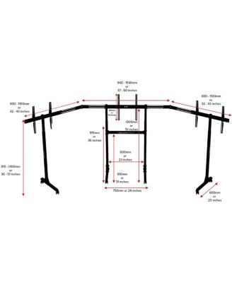 Round Tube Freestanding Triple Monitor Stand, Black