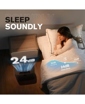 Air Purifier for large rooms up to 1076 sq ft. PM2.5 display, removes 99.97% of pet hair with double-sided air inlet. 24dB quiet, black