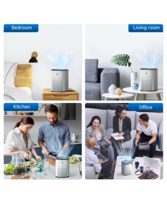 2-Pack Air Purifiers for bedroom. Features True HEPA filter, ultra-quiet 24dB Sleep Mode, ideal for pet owners. White & Black