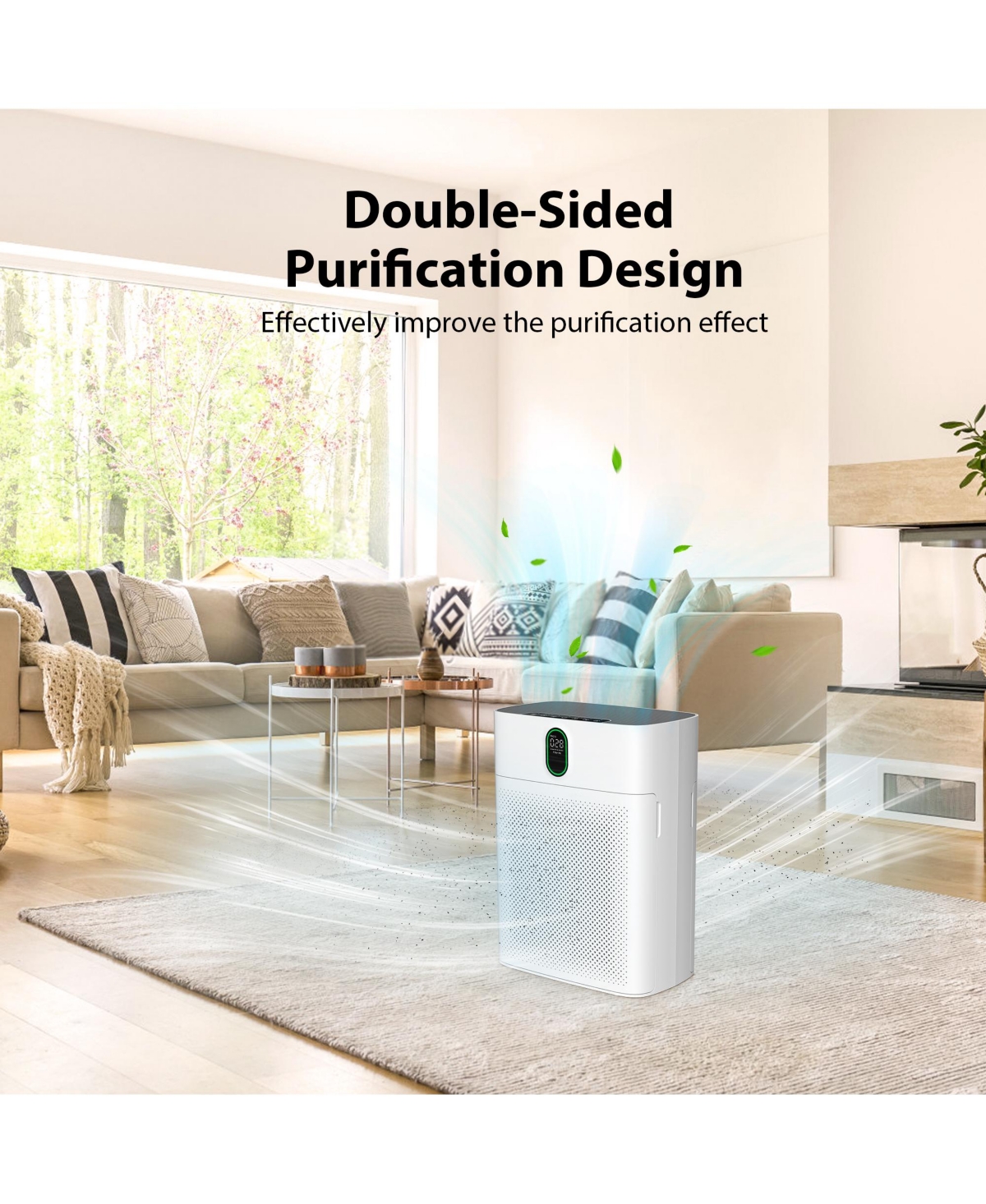 Morento Hepa Air Purifier for Home Large Room up to 1076 Sq Ft with Pm 2.5 Display Air Quality Sensor, White
