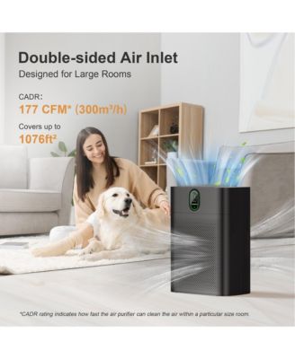 1076 ft² Smart Air Purifier: Wi-Fi/Alexa control, PM2.5 display, HEPA filter. Removes dust, pollen, smoke. Ultra-quiet 24dB