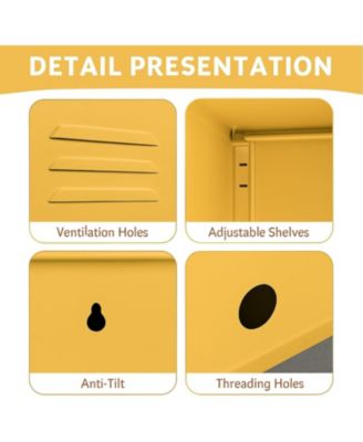 1 Pc Steel Lockable Door & Shelf Easy Assembly Nightstand