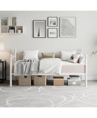 Twin Size Daybed Frame, Metal Sofa Bed Frame, Heavy Duty Metal Slats, Day Bed for Living Room, Bedroom, Guest Room, Space Saving